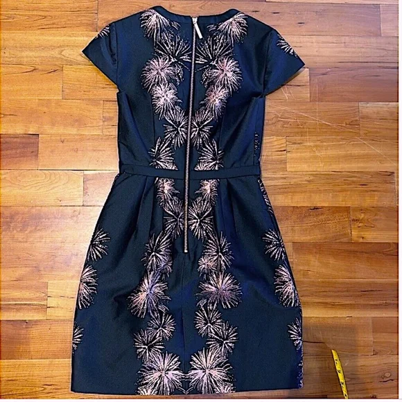 Ted Baker black/rose gold with Tag Tzalla Metallic Jacquard Cocktail Dress - Picture 14 of 16